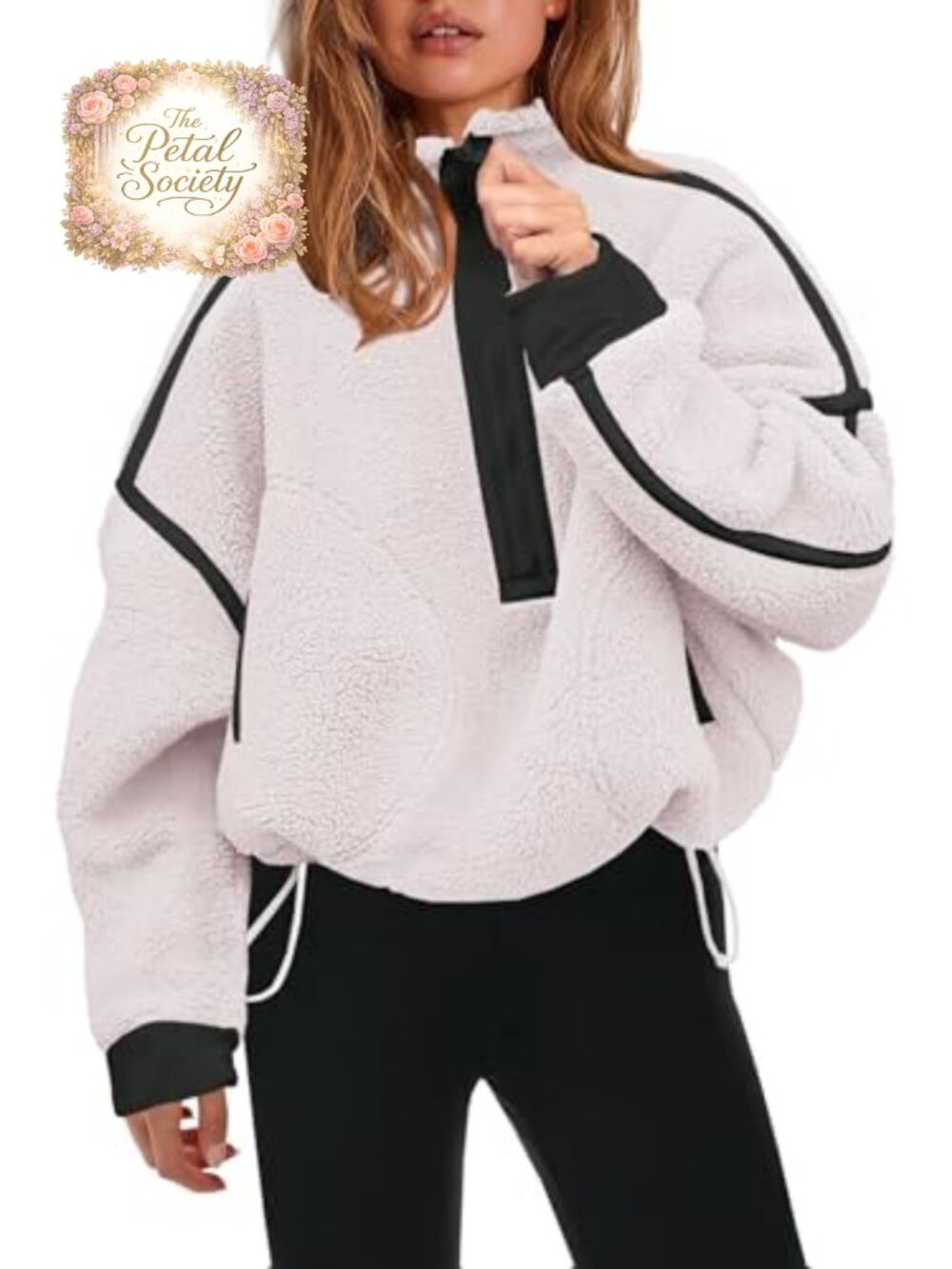 Women's Half Zip Fleece Pullover Sherpa Sweatshirt Long Sleeve